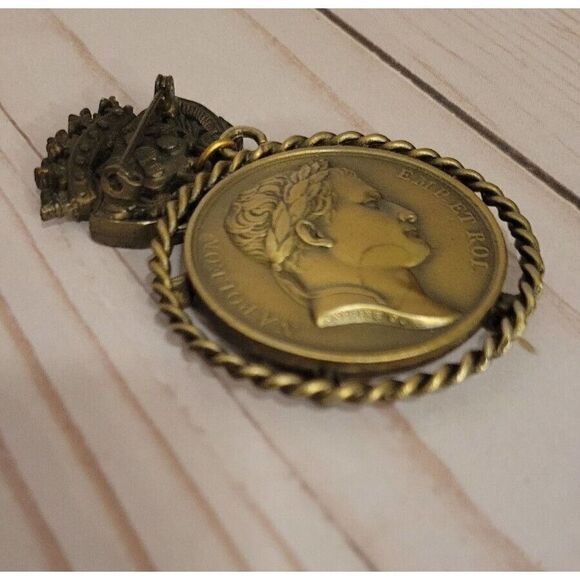 Signed Andrieu.F Napoleon Cliche Medal made into Brooch 1820's France - Picture 3 of 7
